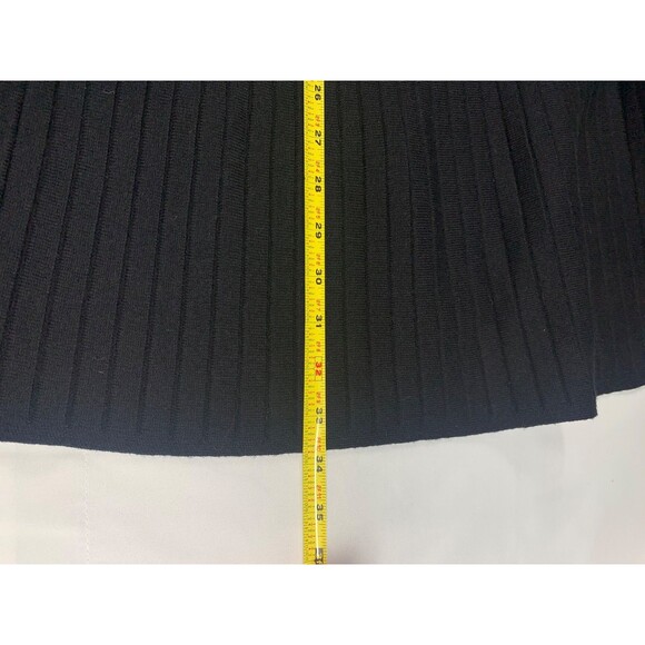 La Maille Sezane Sweater Dress Womens S Black Rib Knit Wool Blend Fit & Flare - Picture 8 of 10